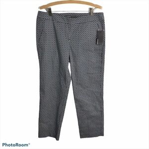 Donna Ricco Diamond Print Cropped Pants Blue NWT Sz 10